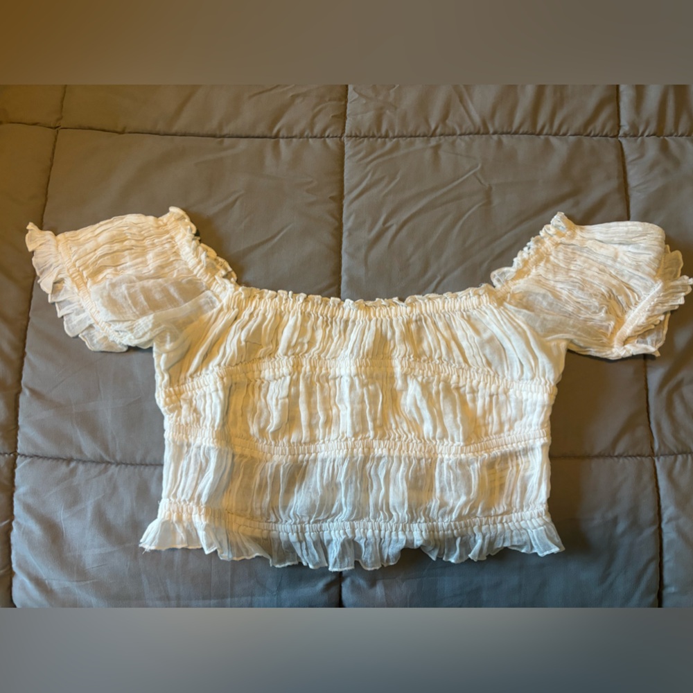 Free People sheer white top, Size M